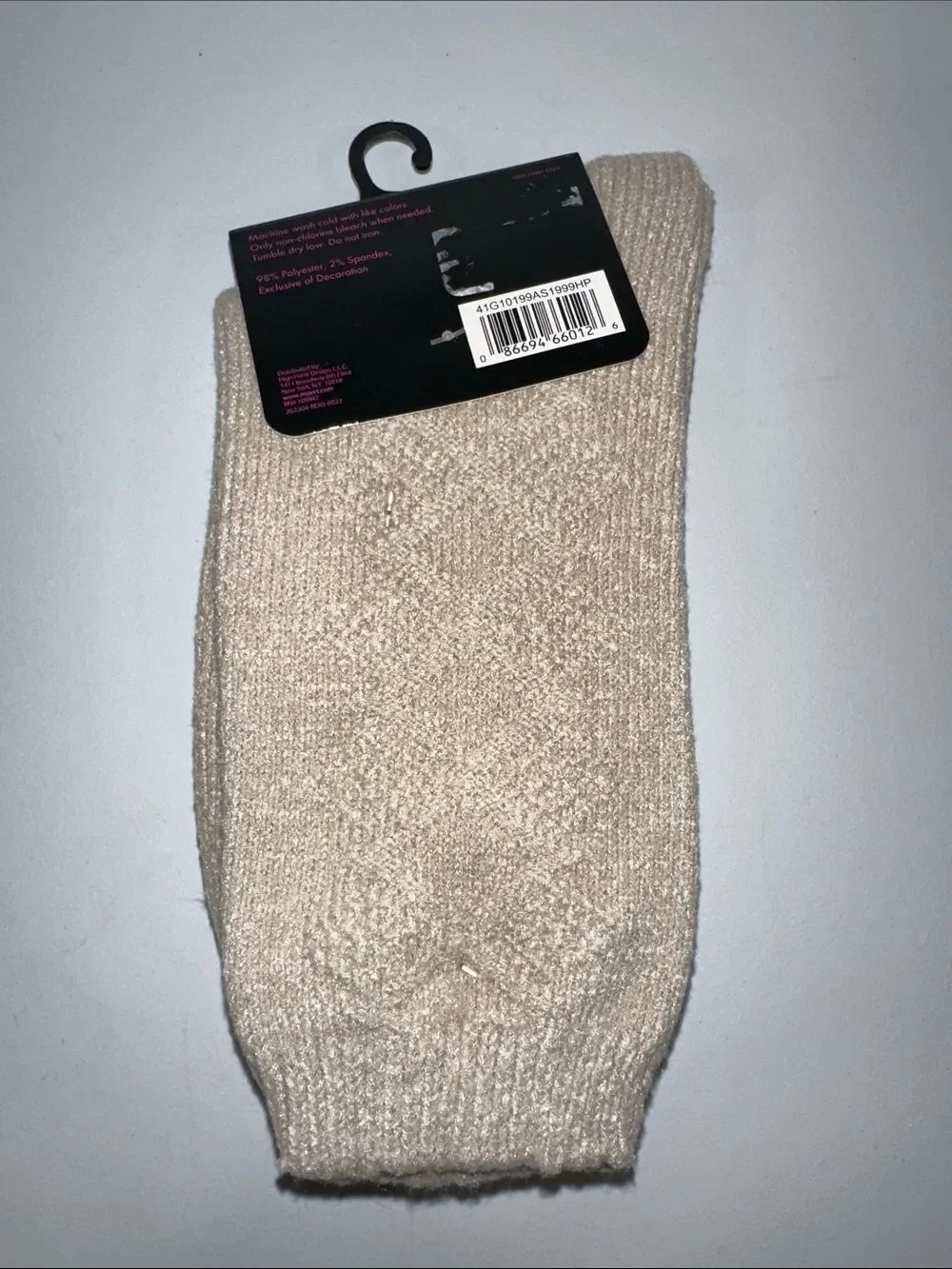 sugar Ladies Ivory Tan Knit Super Soft Cabin Socks 2 pairs